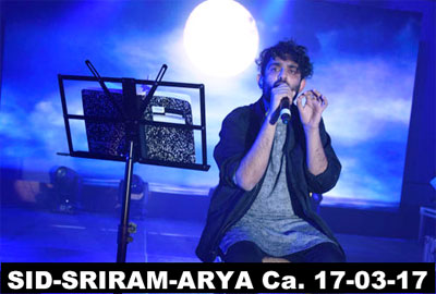 <b>17-03-2017 அன்று மார்க்கத்தில்   நடைபெற்ற Sid SRIRAM Live in Concert  நிகழ்வின் படத்தொகுப்பு.</b> படங்கள்-குணா